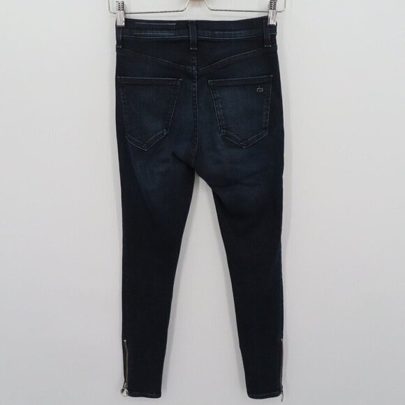 Rag & Bone Womens 26 O Ring Dive Capri High Rise Crop Black Brook Denim Jeans - Picture 5 of 12